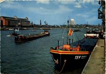 Ludwigshafen, Rhein mit BASF-Hochhaus