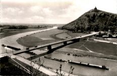 Porta Westfalica, mit Kaiser Wilhelm-Denkmal und neuer Weserbrücke