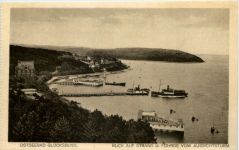 Seebad Glücksburg, Blick auf Strand u. Föhrde vom Aussichtsturm