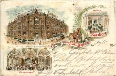 Düsseldorf - Gruss aus dem Hotel Bristol - Litho