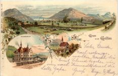 Gruss aus Goldau - Litho