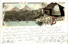 Gruss aus Brunnen - Litho