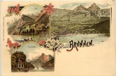 Gruss aus Brunnen - Litho