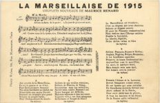 Liederkarte La Marseillaise de 1915