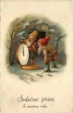 Zwerge - Dwarf mit Uhr