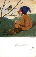 Zwerg - Künstler AK Paul Lothar Müller