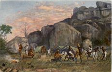 Lagerabbruch am Bubu-Fluss - Deutch Ost Afrika