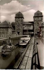 Minden, Schachtschleuse zwischen Mittellandkanal und Weser