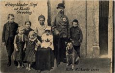 Straubing - Kriegsblinder Sigl mit Familie - Rückseite !!!!