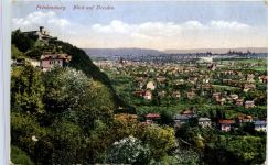 Friedensburg, Blick auf Dresden