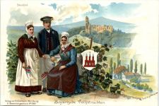 Bayrische Volkstrachten - Steinfeld - Litho