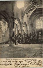 Kirche in Hattonchatel von Granaten zerstört - Feldpost 6. bayr. Ing Div