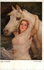 Frau mit Pferd