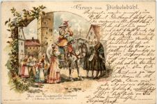 Gruss aus Dinkelsbühl - Aus dem Kinderzeche Festspiel - Litho