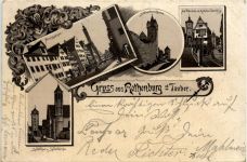 Gruss aus Rothenburg ob Tauber - Litho