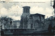 Saint-Ettiene, La Grande Eglise et la Statue Jeanne dÀrc