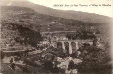 Privas, Pont du Petit Tournon et Village de Charalon