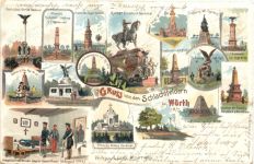 Wörth - Gruss von den Schlachtfeldern - Litho