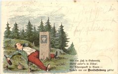 Dreisesselberg Grenze Böhmen Österreich Bayern - Litho
