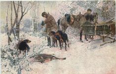 Nach der Jagd - Künstler J. Vesin