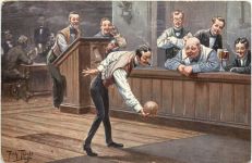 Künstler Ak Arthur Thiele - Kegeln