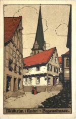 Mülheim Ruhr - Bogenstrasse - Stein Zeichnung