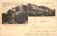 Gruss aus Schloss Warth im Visthale - Einsenbahnhaltestelle Griesbach