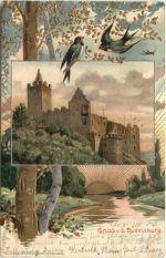 Gruss von der Rudelsburg - Litho Prägekarte