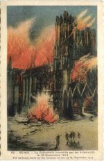 Reims - Le Cathedrale incendiee 1914