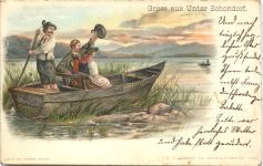 Gruss aus Unterschondorf am Ammersee - Litho