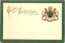 Gruss aus Sachsen - Litho - Prägekarte