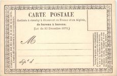 France Algerie - Carte postale 1872