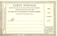 France Algerie - Carte postale 1872
