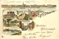 Gruss aus Dömitz - Litho