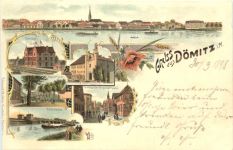 Gruss aus Dömitz - Litho