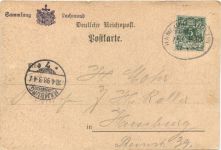 Gruss vom Bahnhof Ahrensburg - Litho