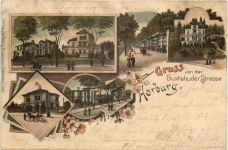 Harburg - Gruss von der Buxtehuder Strasse - Litho
