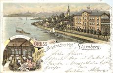 Starnberg - Gruss vom Bayerischer hof - Litho