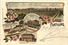 Gruss aus Plattling - Litho