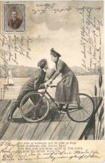 Frau auf Fahrrad