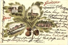 Naundorf mit Station Kämmerei Forst bei Freiberg - Litho