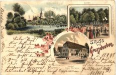 Gruss aus Grossdeuben - Litho - Böhlen