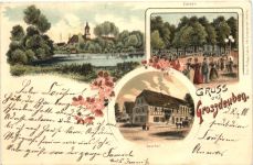 Gruss aus Grossdeuben - Litho - Böhlen