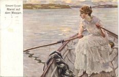 Künstler Ak Edw. Cucuel - Abend auf dem Wasser