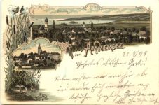 Gruss aus Hersching am Ammersee - Litho