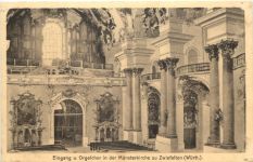 Zwiefalten, Eingang u. Orgelchor in der Münsterkirche