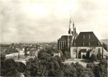 Erfurt, Blick vom Petersberg auf Dom und Severikirche