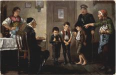 Künstler Ak B. Vautier - Verhör beim Schulmeister