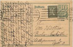 Ganzsache 1921 - Hamburgrlin
