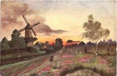 Windmühle - Künstler Ak